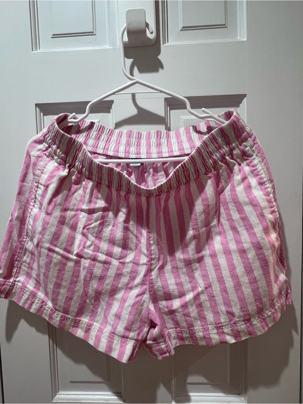 Old Navy Pink and White Striped Athletic Shorts